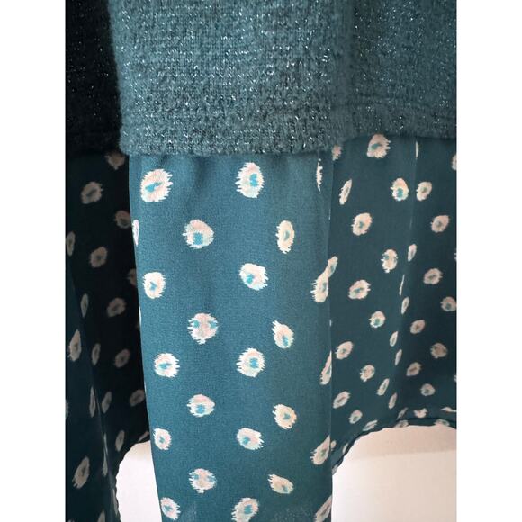 EVRI Plus‎ Size Polka Dot Blouse Spring Green with Shimmer 3x - Picture 5 of 5